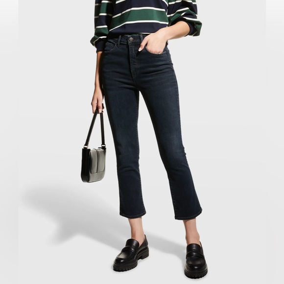 NEW Veronica Beard Carly High Rise Kick Flare Crop Jeans Indigo Wash Sz 27 / 4 - Picture 1 of 10